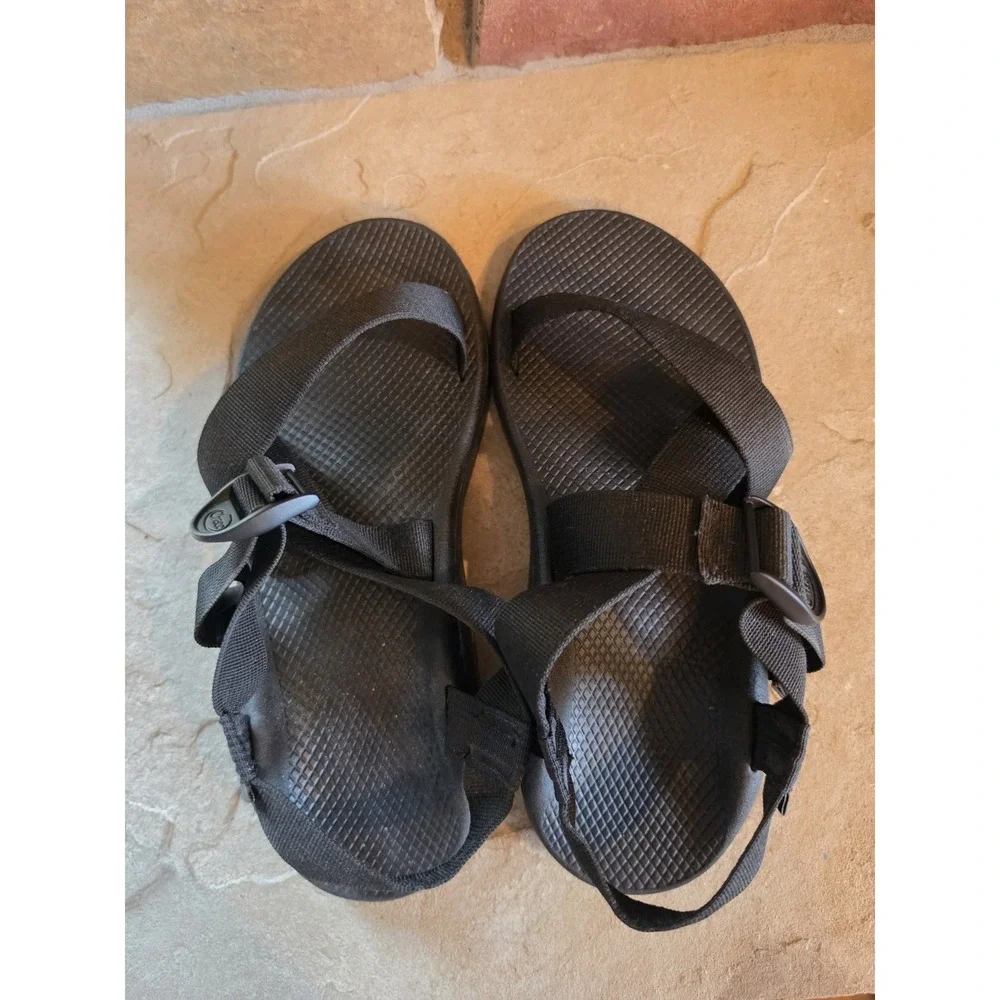 Chaco Mega Z Cloud Sandals Mens Sz 12 Black Hiking Sports Wide Straps J106635